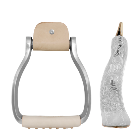 Etriers western métal gravé