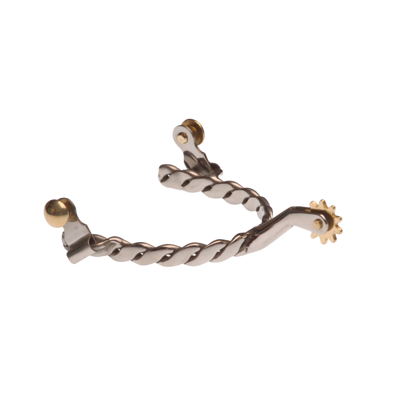 Eperons western inox tressé