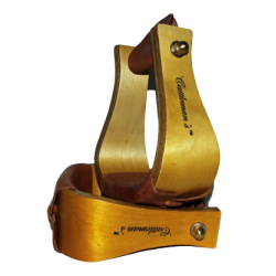 Etriers western bois et cuir