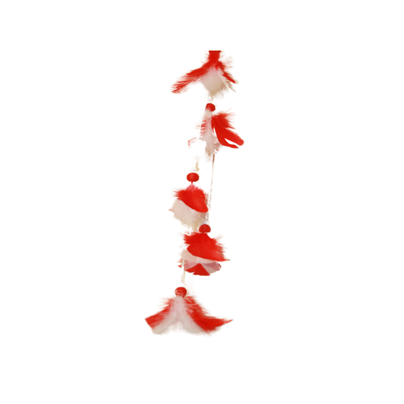 Plumes pour chapeau - Rouge/blanc