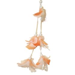Plumes pour chapeau - saumon/blanc