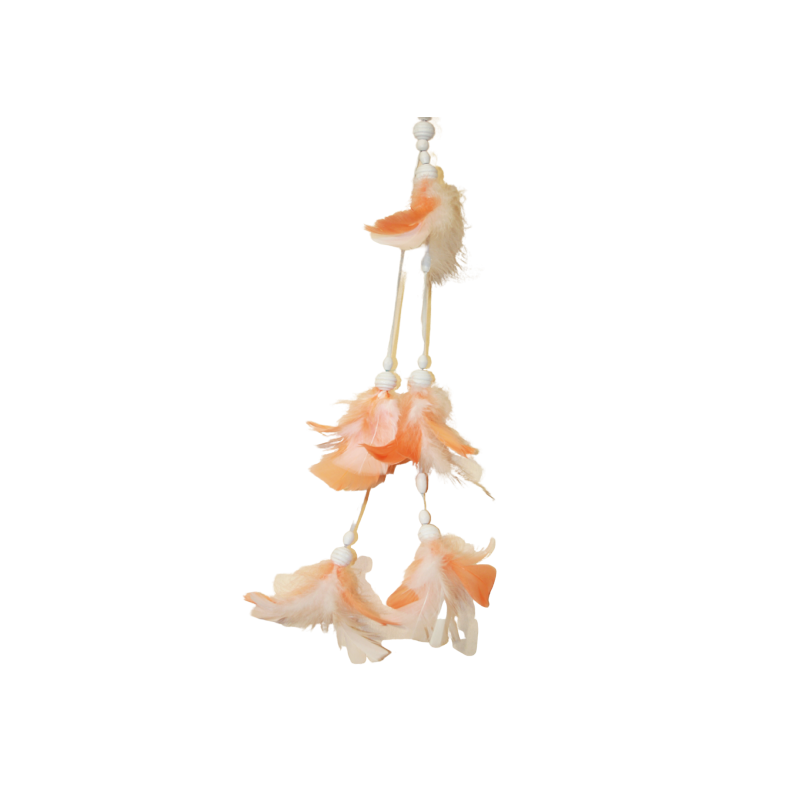 Plumes pour chapeau - saumon/blanc
