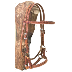 Side-pull cuir motif floral