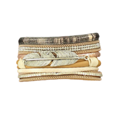 Bracelet plume argent