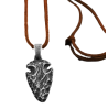 Collier cuir et pointe flèche métal