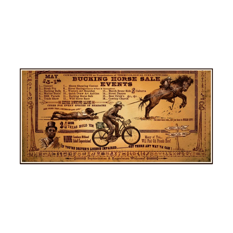 Affiche western Bucking Horse Sale