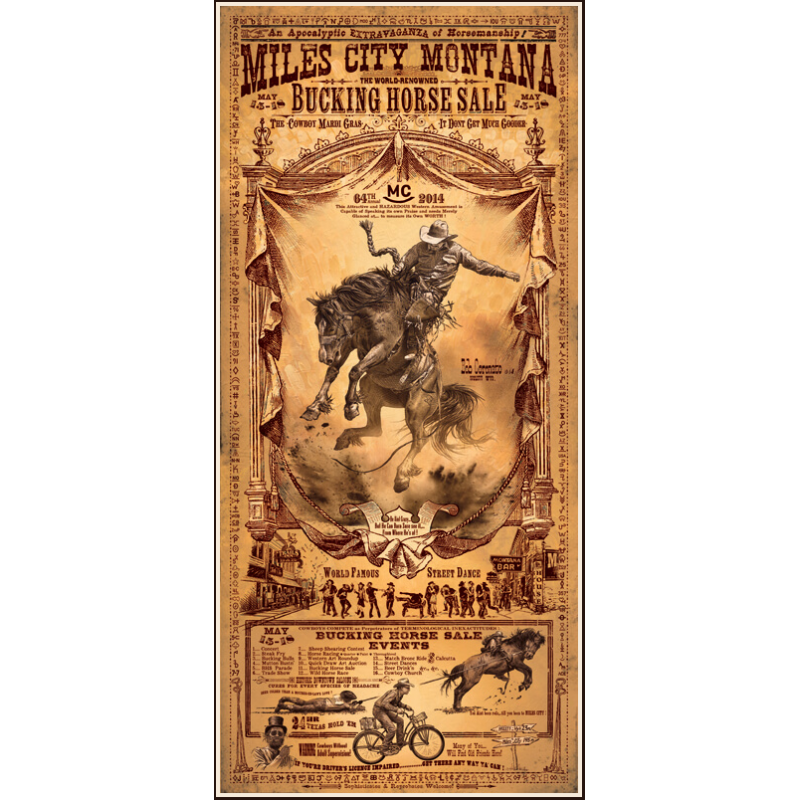 Affiche western Bucking Horse Sale
