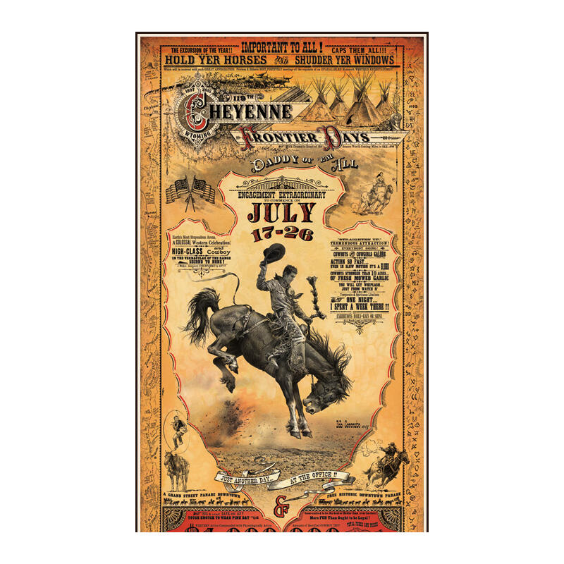 Affiche western Cheyenne Frontier Day