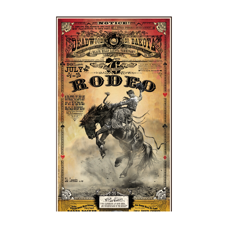 Affiche western Deadwood Rodeo