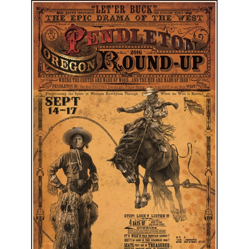 Affiche western Pendleton Round-up