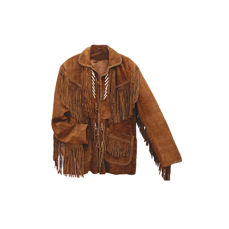 Veste cuir à franges Codi