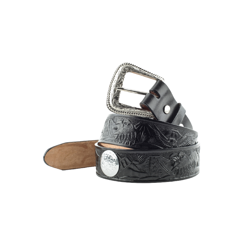 Ceinture cuir noir Eagle
