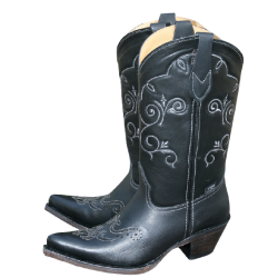 Bottes western cuir noir