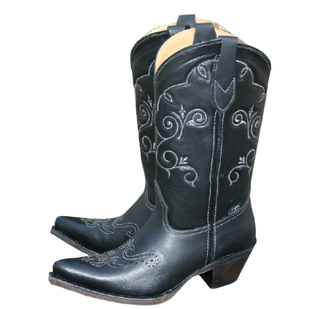 Bottes western cuir noir