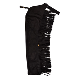 Chaps à franges en daim noir
