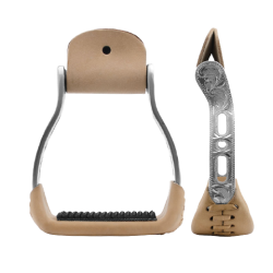 Etriers western barrel aluminium gravé