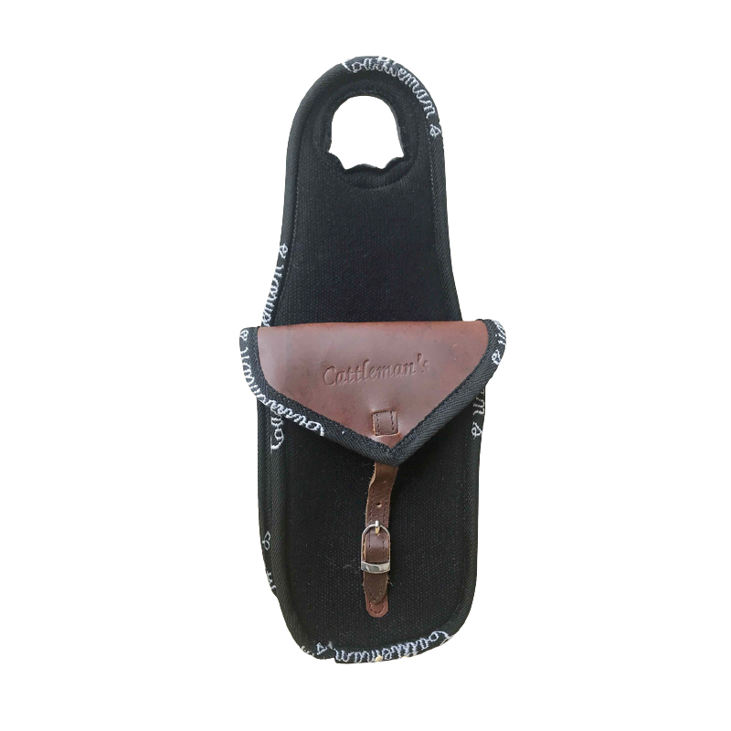 Demi-fonte en cuir et toile canva