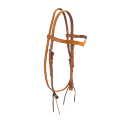 Bridon frontal V cuir noir