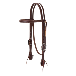 Bridon cuir boucles fer brun