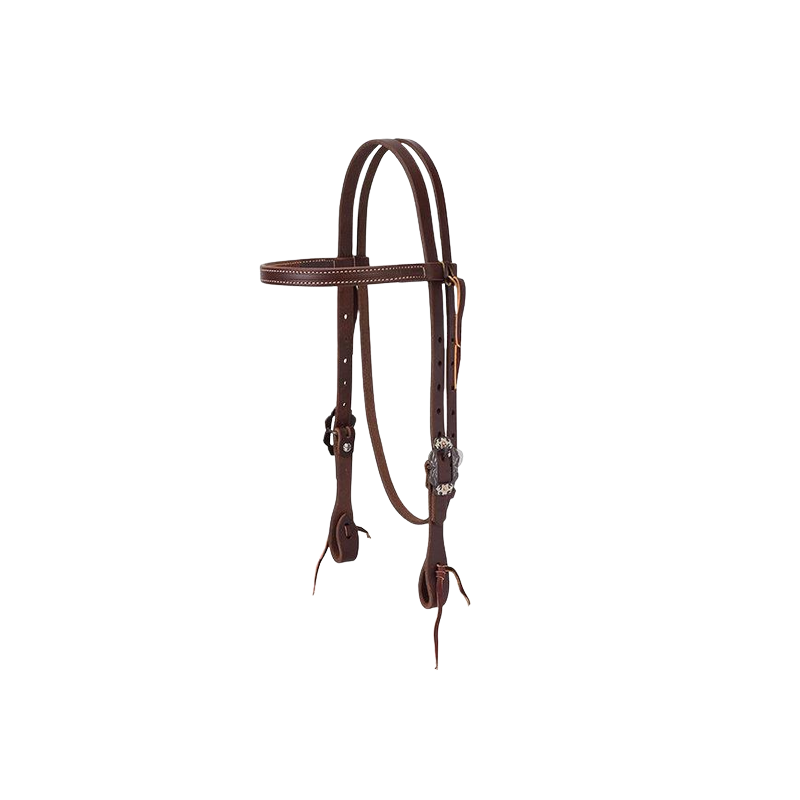 Bridon cuir boucles fer brun