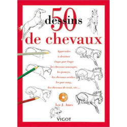 Livre "50 dessins de chevaux"