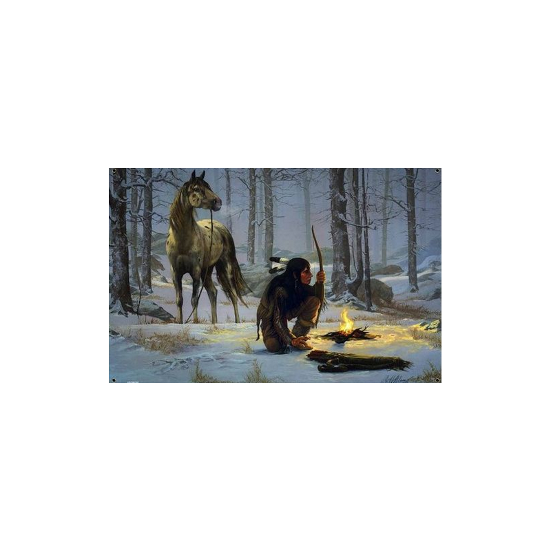Enseigne western metal Indien neige HD 59HA48