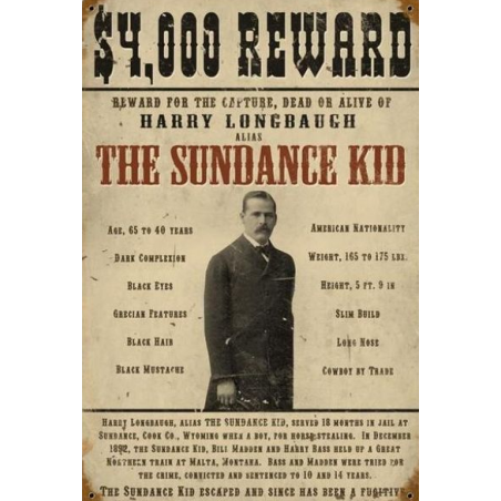 Enseigne western metal Sundance Kid HD 590152