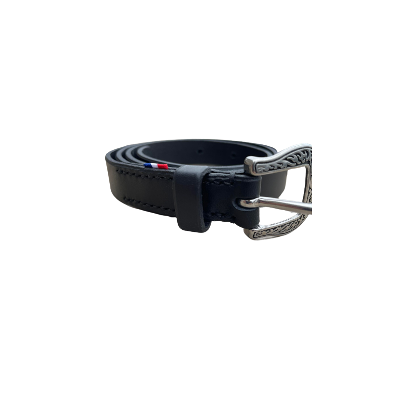 Ceinture cuir noir Lyre 22