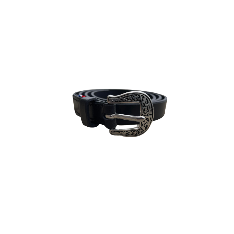 Ceinture cuir noir Lyre 22