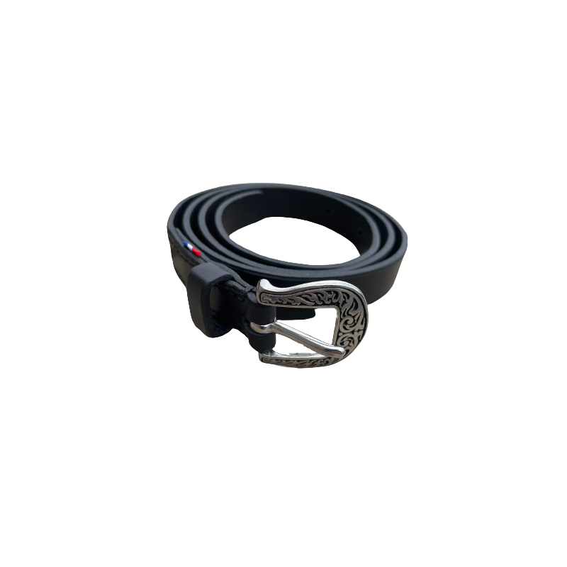 Ceinture cuir noir Lyre 22